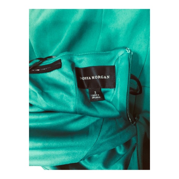 Donna Morgan emerald green one shoulder‎ sheath cocktail dress size 2 brand new - Picture 9 of 16